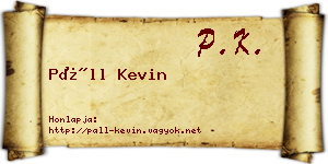 Páll Kevin névjegykártya